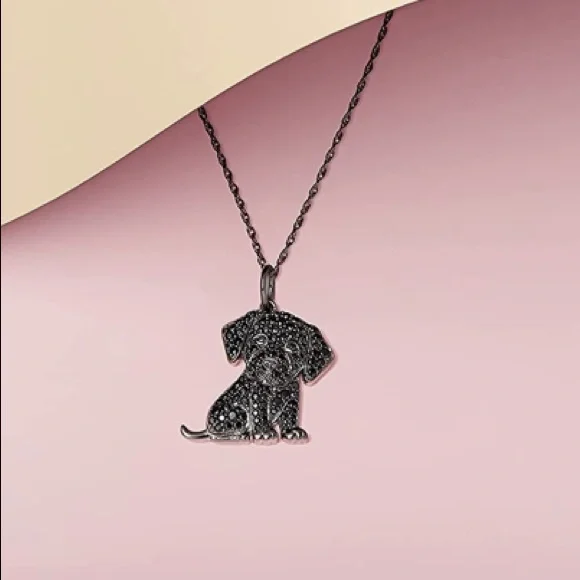 Labrador Retriever Diamonds Puppy Necklace - Picture 3 of 7